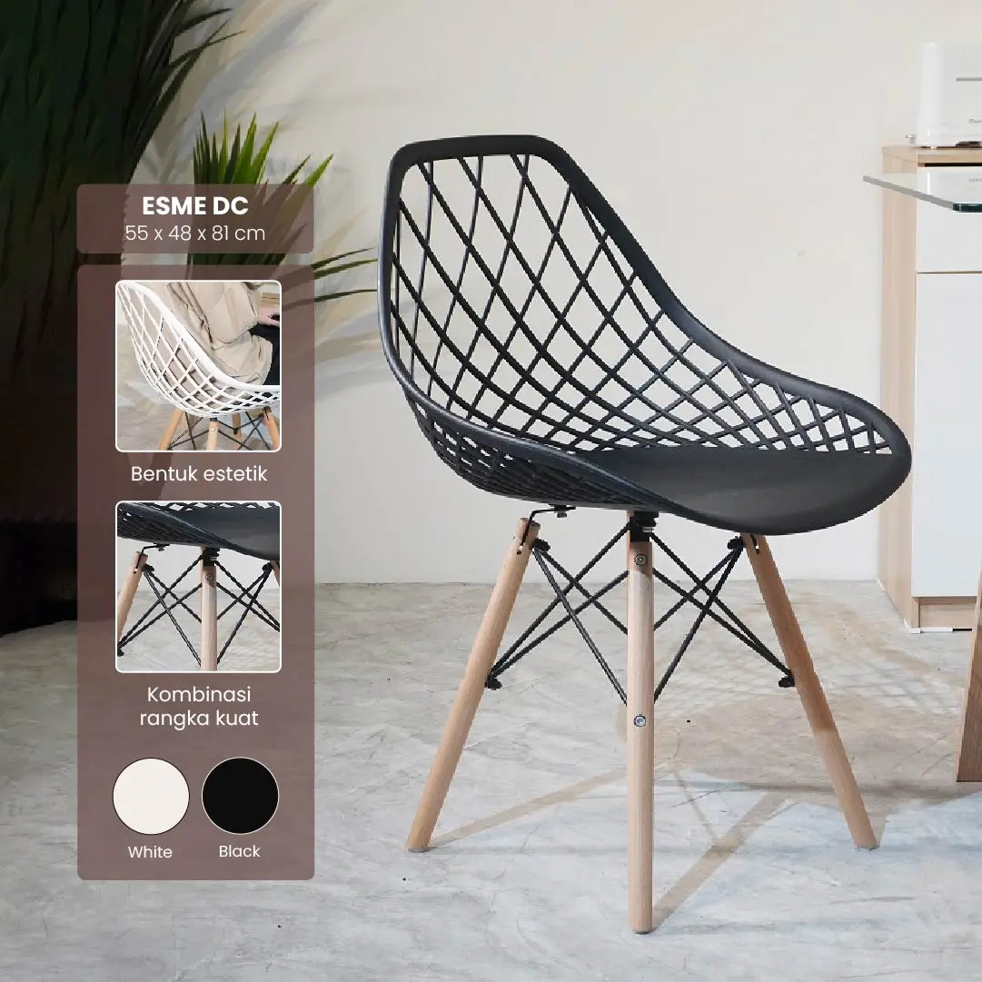 PIRA - ESME DC KURSI TERAS / KURSI CAFE / KURSI MAKAN / KURSI PLASTIK warna BLACK - PIRA - foto 1
