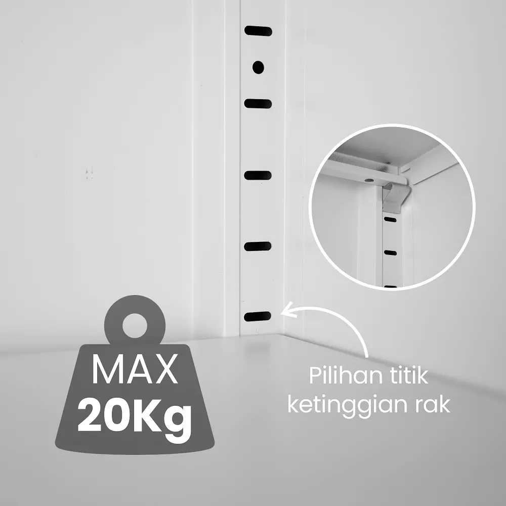 PIRA - BOLT MSR DR RAK SEPATU / LEMARI SEPATU BESI / RAK BESI SERBAGUNA warna WHITE - PIRA - foto 9