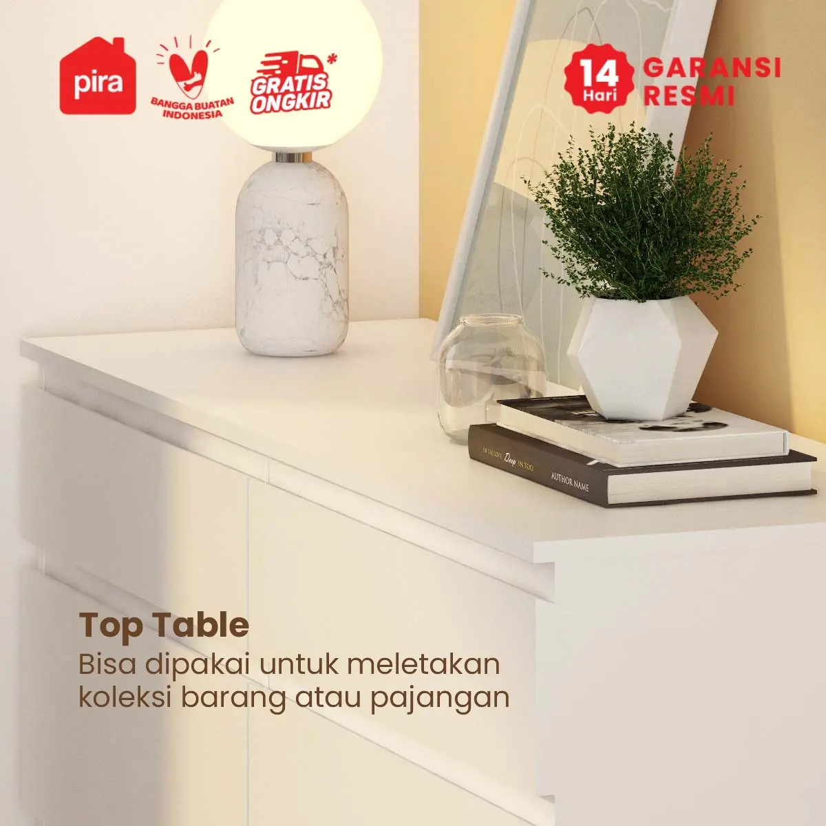 PIRA -  LINUS CH3+3 LEMARI LACI warna WHITE SM - PIRA - foto 5