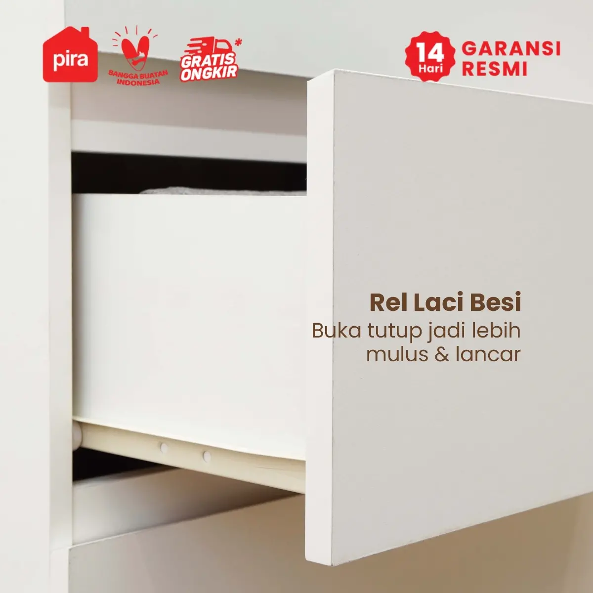 PIRA -  LINUS CH3+3 LEMARI LACI warna WHITE SM - PIRA - foto 8