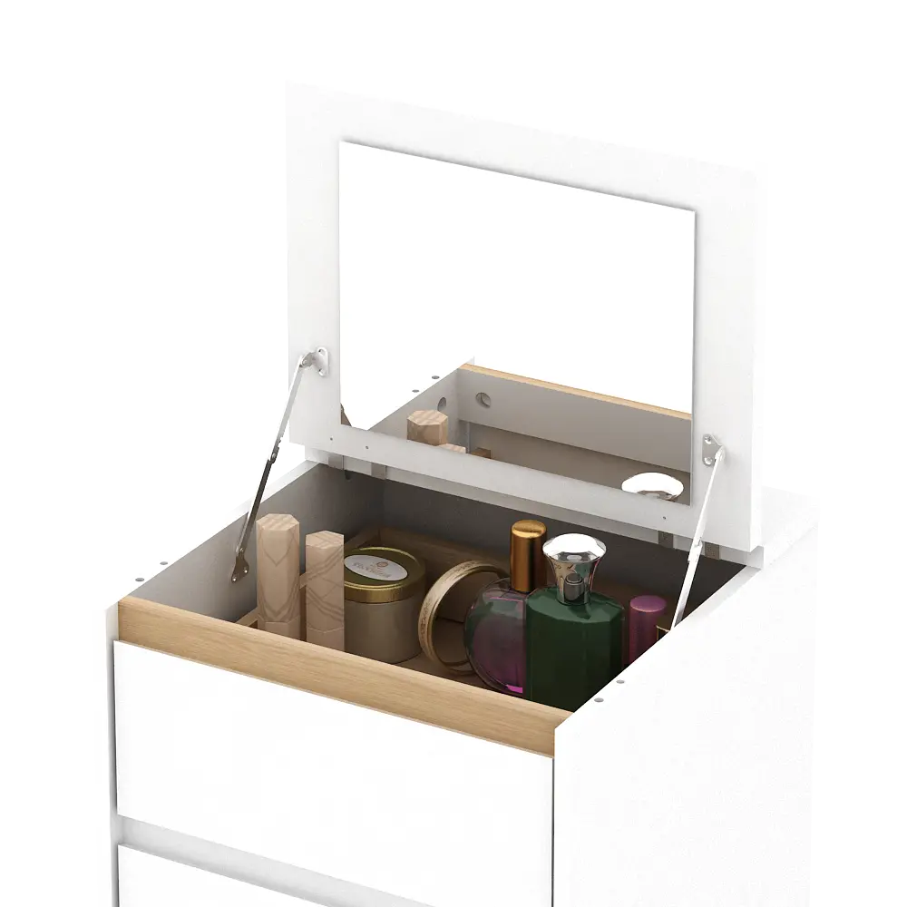 PIRA METROPOLIS OX -  HIRO CHDS5 LEMARI LACI 5 SUSUN DENGAN KACA warna WHITE - PRO OAK - PIRA METROPOLIS OX - foto 6