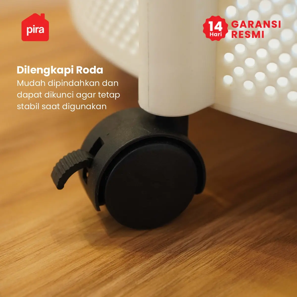 PIRA -  ONI ROUND PET SERIES MEJA SAMPING / MEJA NAKAS / MEJA KOPI / MEJA SUDUT / MEJA KECIL DENGAN RODA warna WHITE - PIRA - foto 6