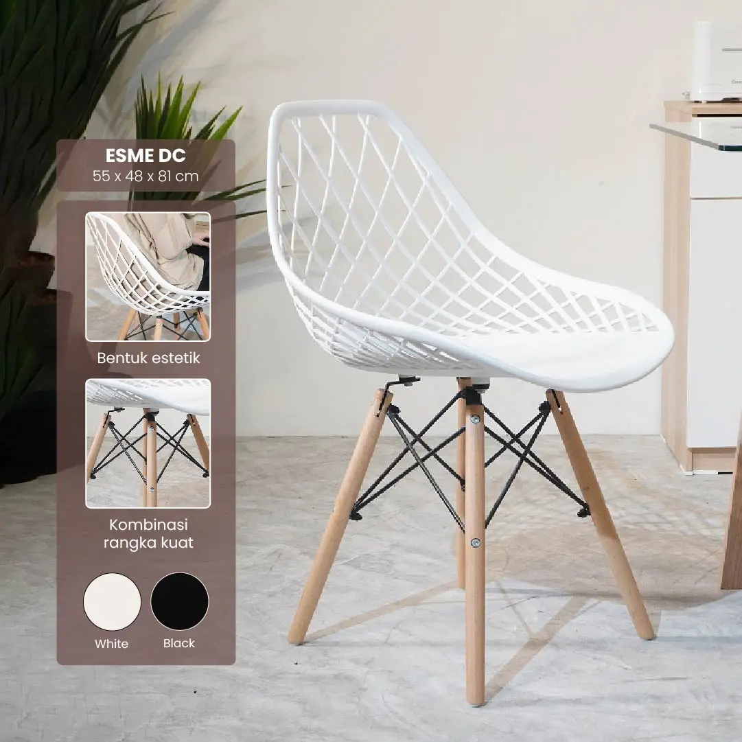 PIRA - ESME DC KURSI TERAS / KURSI CAFE / KURSI MAKAN / KURSI PLASTIK warna WHITE - PIRA - foto 1