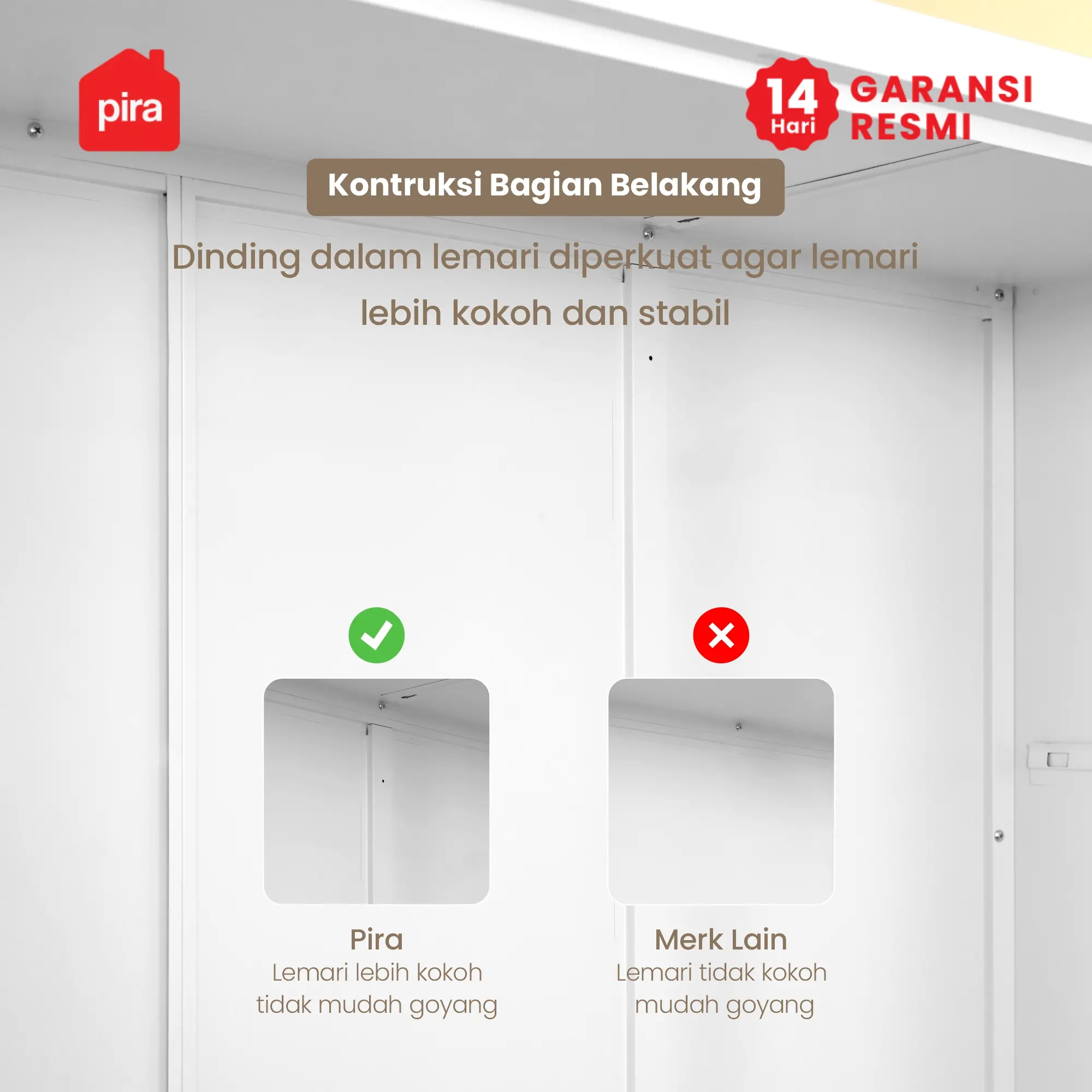 PIRA -  STEEL 6P FGD MWD LEMARI PAKAIAN BESI 6 PINTU DENGAN LACI DAN LED warna WHITE - PIRA - foto 7