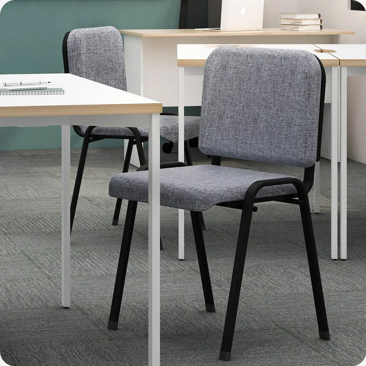 PIRA WORK - BOBA VC KURSI MEETING / KURSI SUSUN / KURSI HADAP / KURSI KANTOR / KURSI KERJA / ISO CHAIR warna DARK GREY - PIRA WORK - foto 8