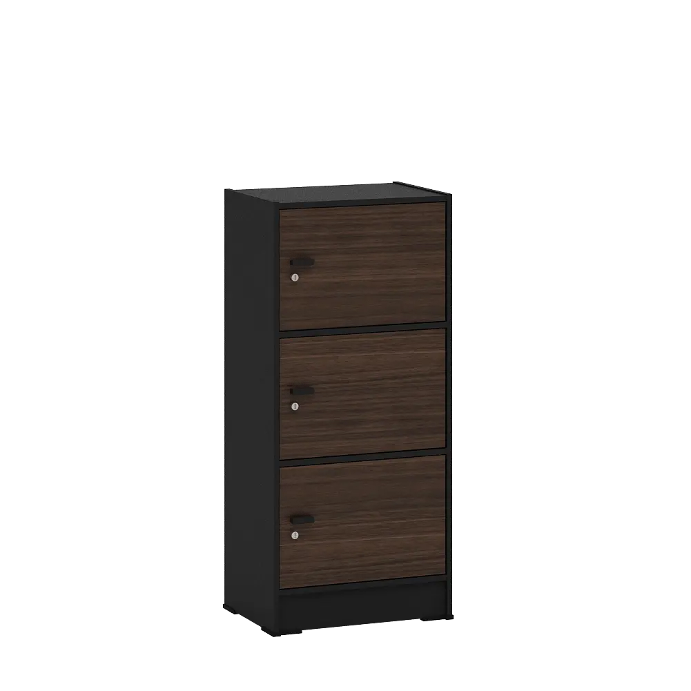 PIRA METROPOLIS OX - ARUNA RSG 3 RAK SERBAGUNA / RAK SUSUN 3 PINTU warna BLACK - AMERICAN WALNUT - PIRA METROPOLIS OX - foto 3