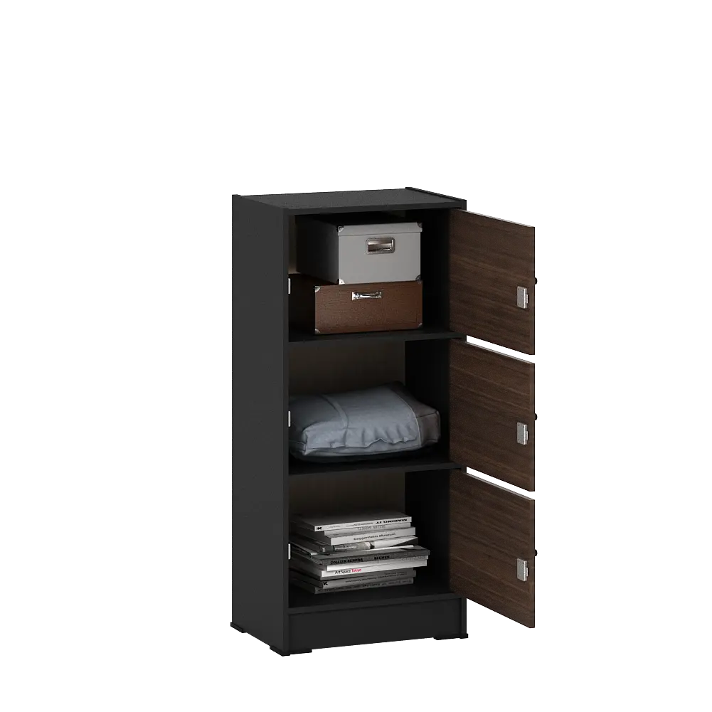 PIRA METROPOLIS OX - ARUNA RSG 3 RAK SERBAGUNA / RAK SUSUN 3 PINTU warna BLACK - AMERICAN WALNUT - PIRA METROPOLIS OX - foto 4
