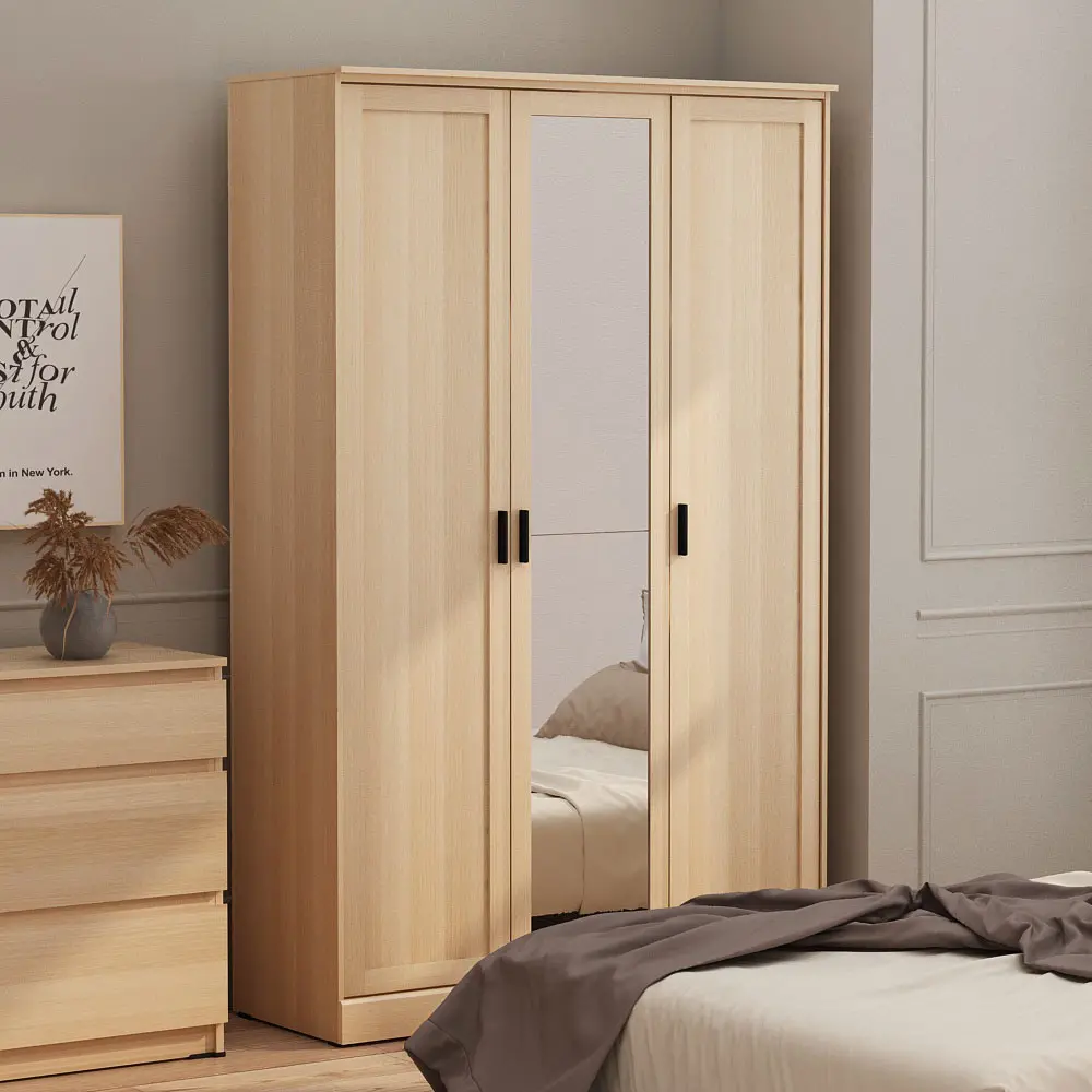 PIRA METROPOLIS - YORK 3P LEMARI PAKAIAN 3 PINTU warna PRO OAK - PIRA METROPOLIS - foto 3