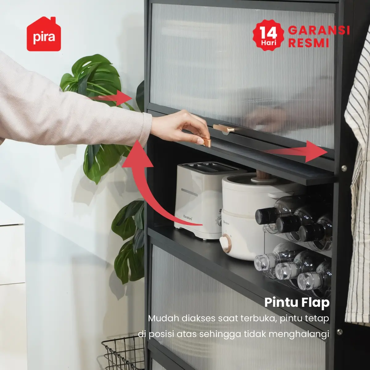PIRA - REGALL AVA MSU 80T4 LEMARI DAPUR / RAK DAPUR / RAK DAPUR BESI / RAK SUSUN SERBAGUNA warna BLACK - PIRA - foto 6