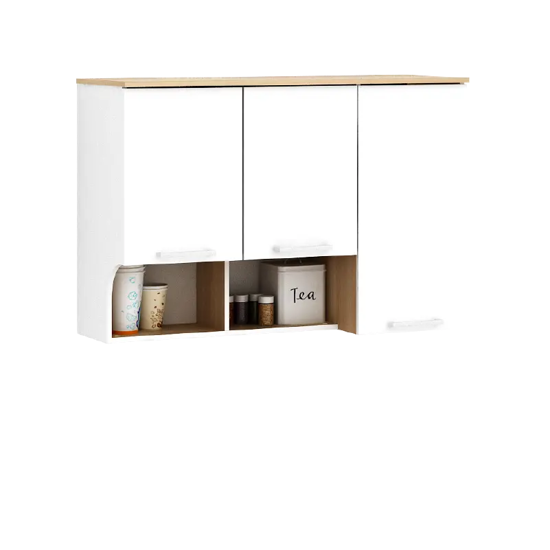 PIRA METROPOLIS OX -  HANA KC WU90 RB RAK DAPUR / RAK GANTUNG DAPUR / KITCHEN SET ATAS 3 PINTU DENGAN RAK BUMBU warna WHITE - PRO OAK - PIRA METROPOLIS - foto 4