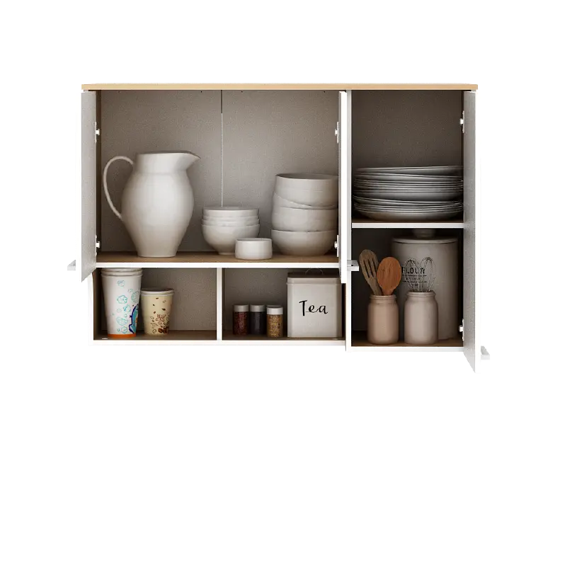 PIRA METROPOLIS OX -  HANA KC WU90 RB RAK DAPUR / RAK GANTUNG DAPUR / KITCHEN SET ATAS 3 PINTU DENGAN RAK BUMBU warna WHITE - PRO OAK - PIRA METROPOLIS - foto 6