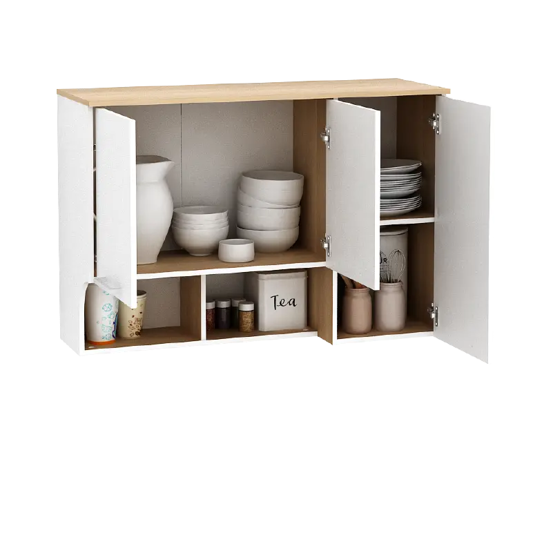 PIRA METROPOLIS OX -  HANA KC WU90 RB RAK DAPUR / RAK GANTUNG DAPUR / KITCHEN SET ATAS 3 PINTU DENGAN RAK BUMBU warna WHITE - PRO OAK - PIRA METROPOLIS - foto 7