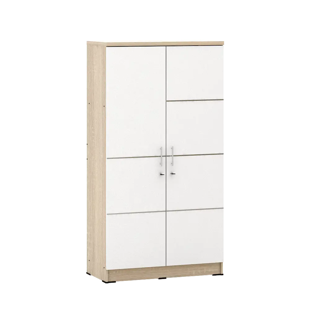 PIRA METROPOLIS - ALBA 2PM LT LEMARI PAKAIAN MEDIUM 2 PINTU warna SONOMA OAK - WHITE - WHITE - METROPOLIS - foto 3