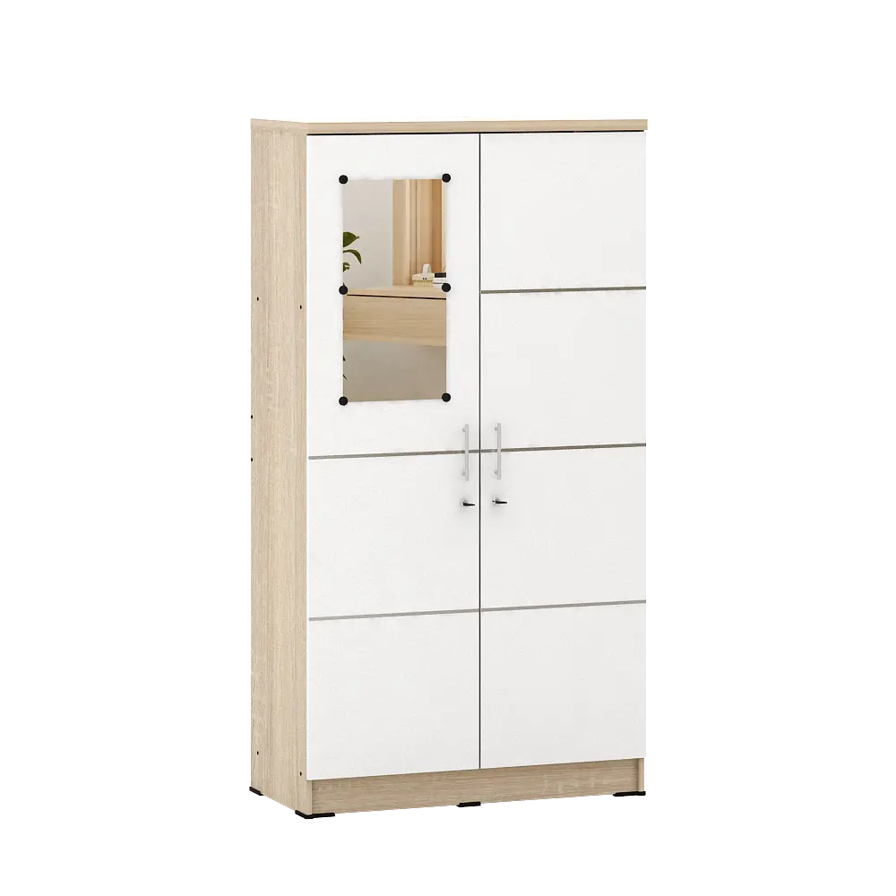 PIRA METROPOLIS - ALBA 2PM LT LEMARI PAKAIAN MEDIUM 2 PINTU warna SONOMA OAK - WHITE - WHITE - METROPOLIS - foto 4
