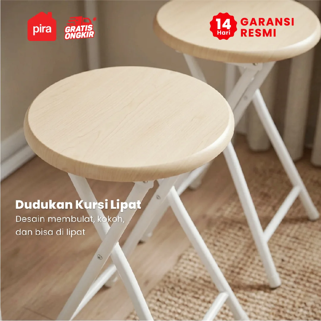 PIRA - FLIP FDTS90 MEJA MAKAN / MEJA MAKAN LIPAT SET 2 KURSI warna CREAM OAK - WHITE - PIRA - foto 8
