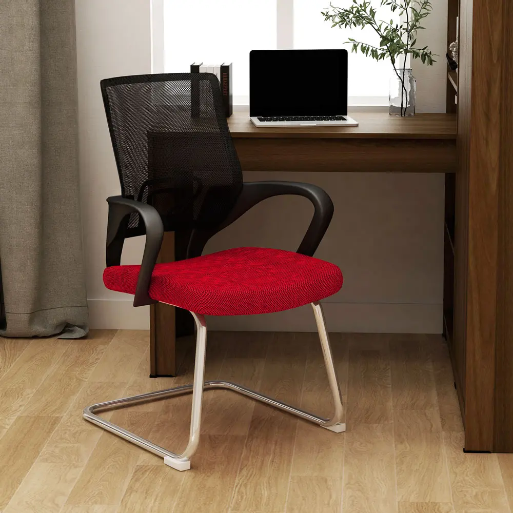 PIRA WORK - FINN VC PR KURSI HADAP / KURSI MEETING / KURSI KERJA / KURSI KANTOR warna BLACK - RED - PIRA WORK - foto 1