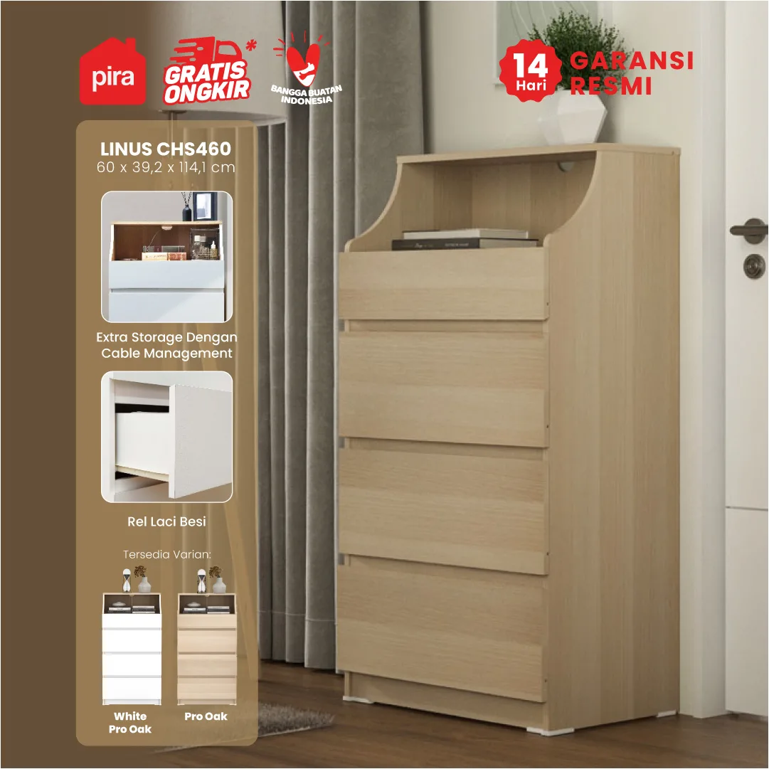 PIRA -  LINUS CHS460 LEMARI LACI / LEMARI SUSUN / DRAWER warna PRO OAK - PIRA - foto 1