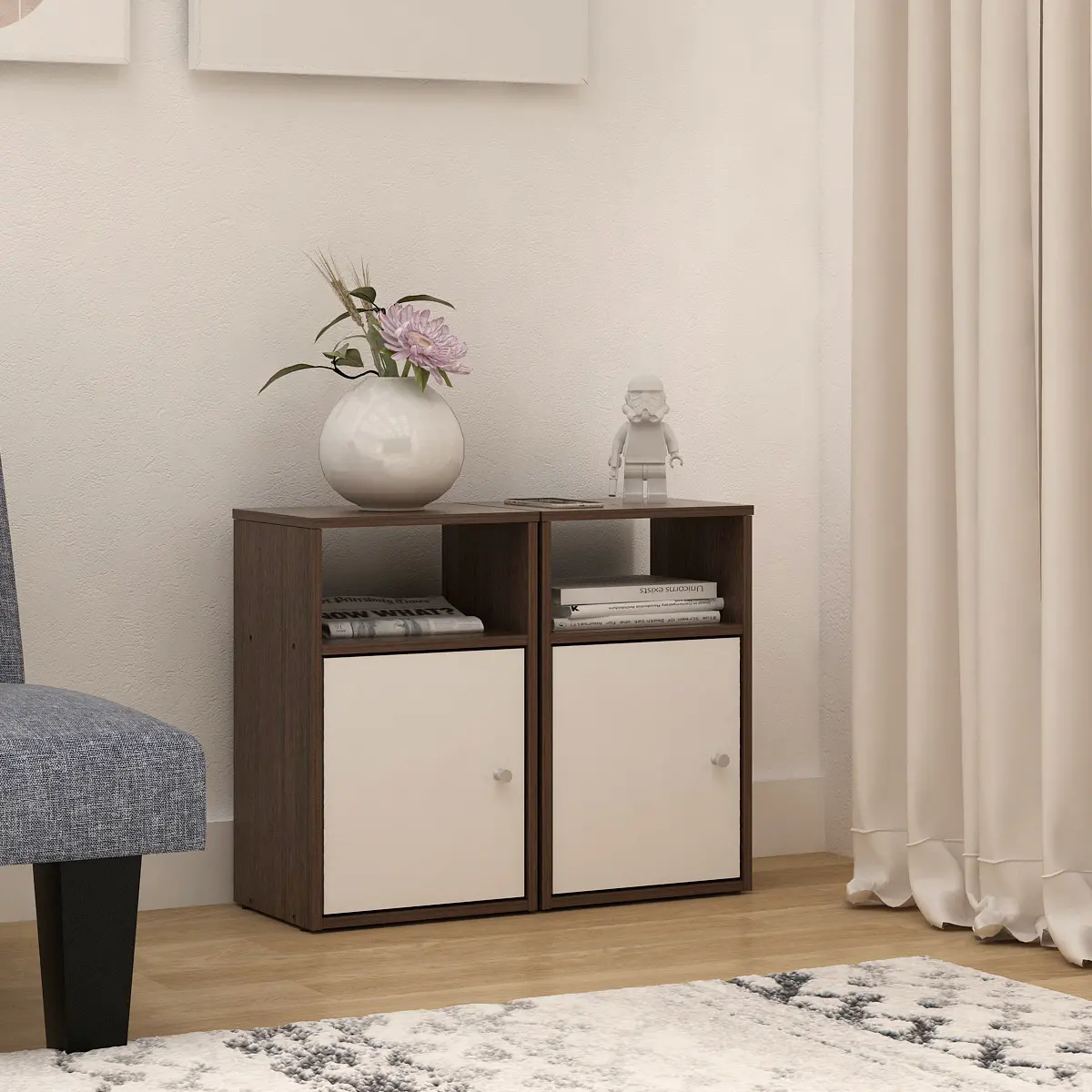 CLARISA AMERICAN WALNUT - WHITE 2 PCS - foto 1