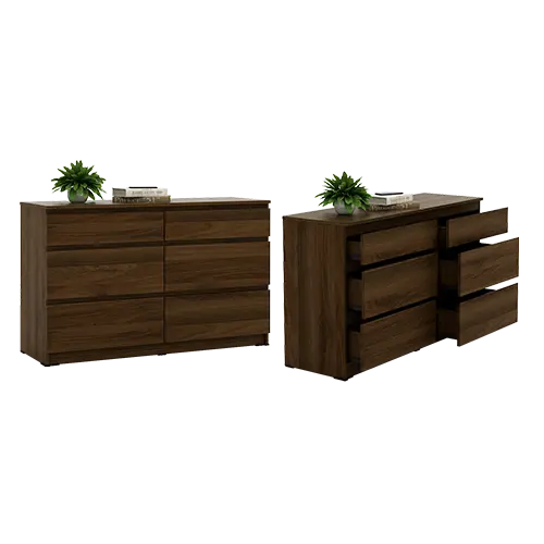 PIRA -  LINUS CH3+3 LEMARI LACI warna BROWN WALNUT - PIRA - foto 5