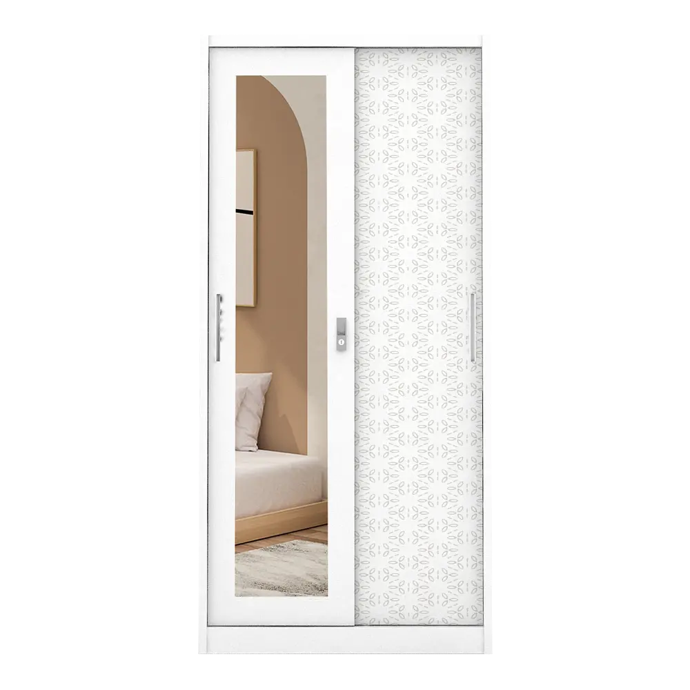 PIRA METROPOLIS -  VILO 90 A MWDSL LEMARI PAKAIAN BESI SLIDING / PINTU GESER warna WHITE - METROPOLIS - foto 5