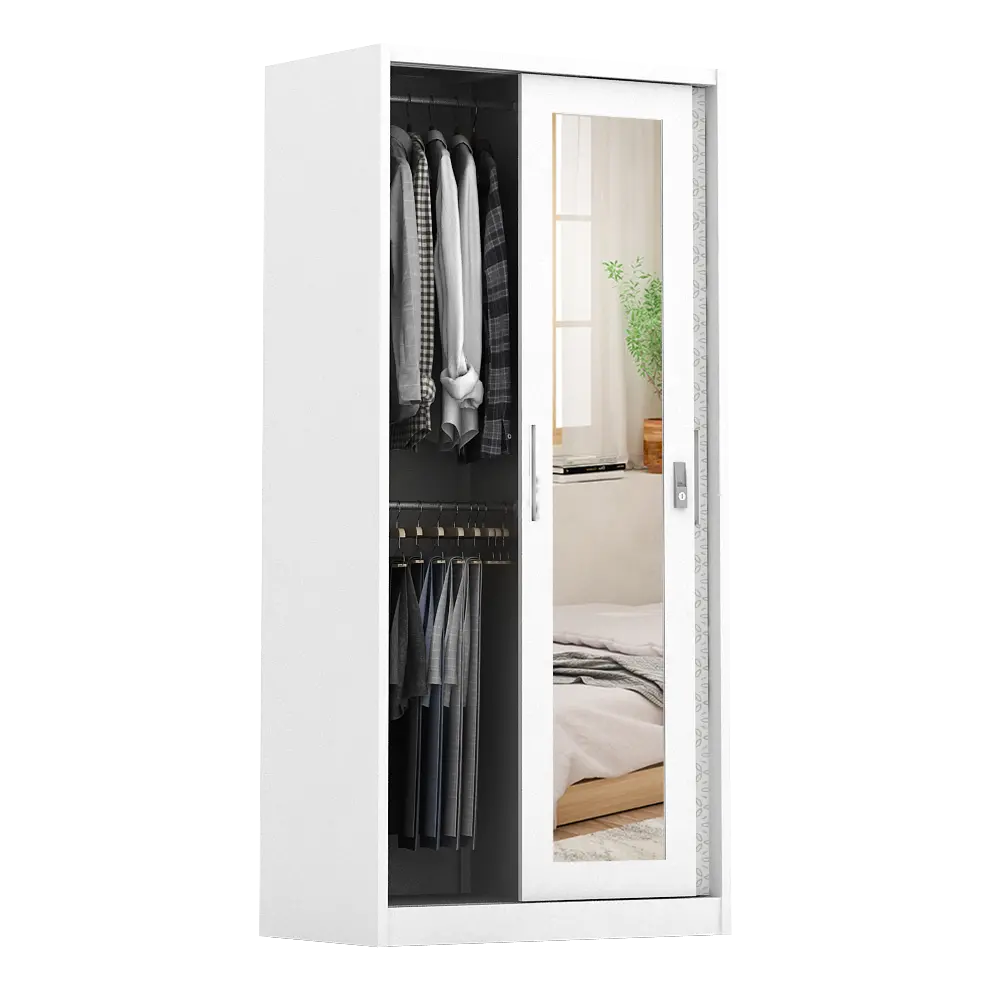 PIRA METROPOLIS -  VILO 90 A MWDSL LEMARI PAKAIAN BESI SLIDING / PINTU GESER warna WHITE - METROPOLIS - foto 6