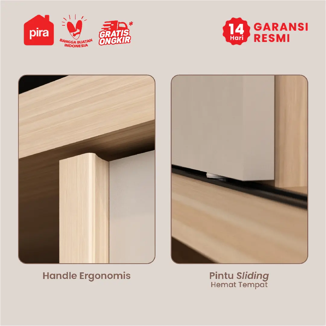 PIRA METROPOLIS -  SENDAI SB160 BUFET / LEMARI DAPUR / KABINET DAPUR / MEJA TV / SIDEBOARD warna PRO OAK - LIGHT TAUPE - PIRA METROPOLIS - foto 7