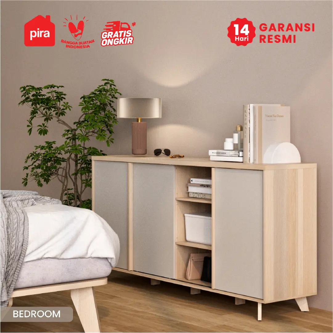 PIRA METROPOLIS -  SENDAI SB160 BUFET / LEMARI DAPUR / KABINET DAPUR / MEJA TV / SIDEBOARD warna PRO OAK - LIGHT TAUPE - PIRA METROPOLIS - foto 5