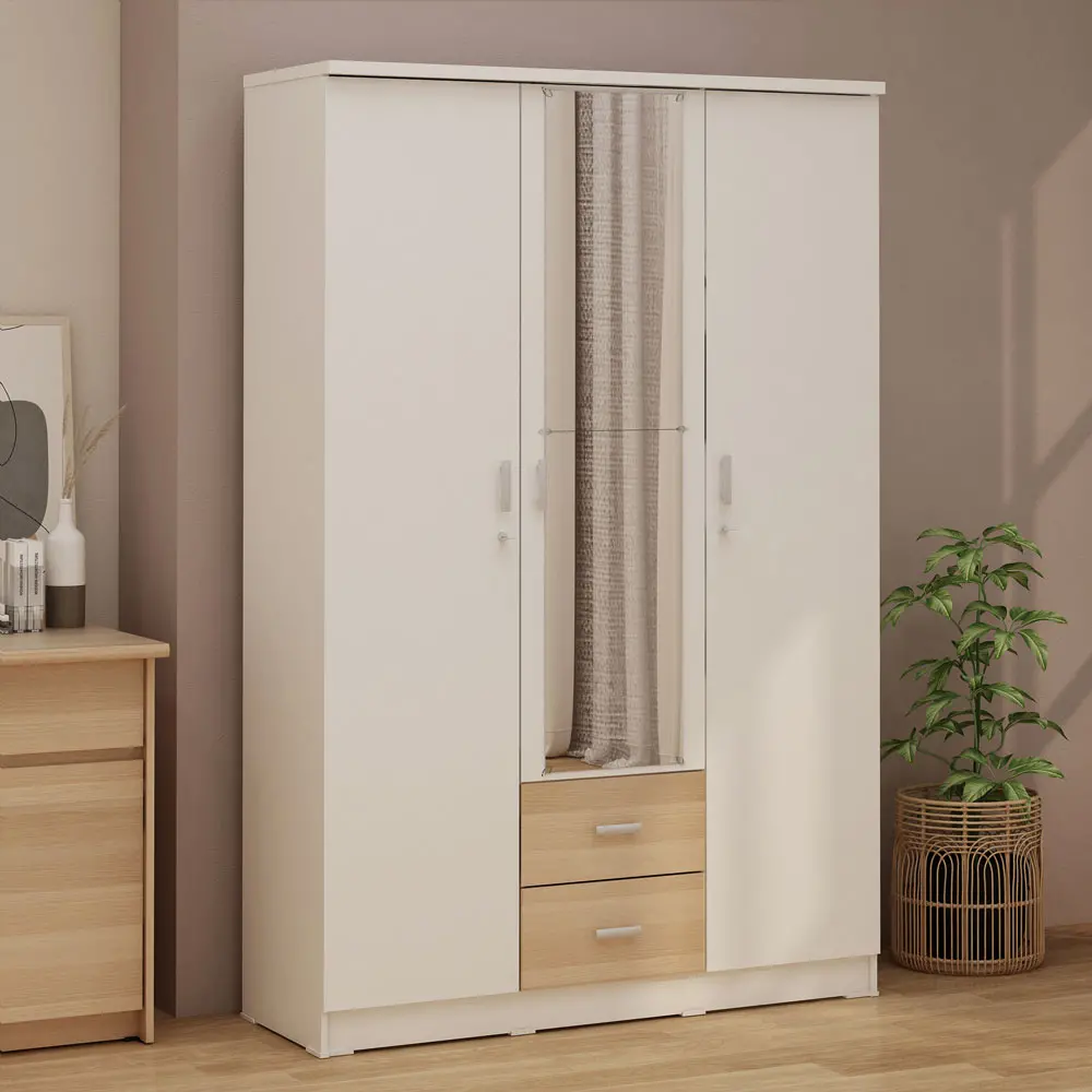 PIRA METROPOLIS OX -  ASTA 3PL LEMARI PAKAIAN 3 PINTU warna WHITE - PRO OAK - PIRA METROPOLIS OX - foto 3