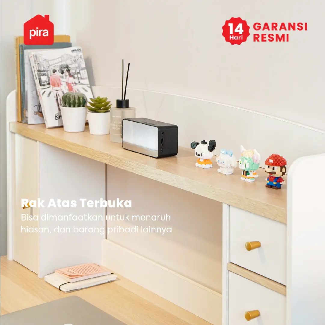 PIRA METROPOLIS -  GAKU DK120 MEJA BELAJAR / MEJA KERJA / MEJA KOMPUTER / MEJA KANTOR warna WHITE - PRO OAK - PIRA METROPOLIS - foto 7