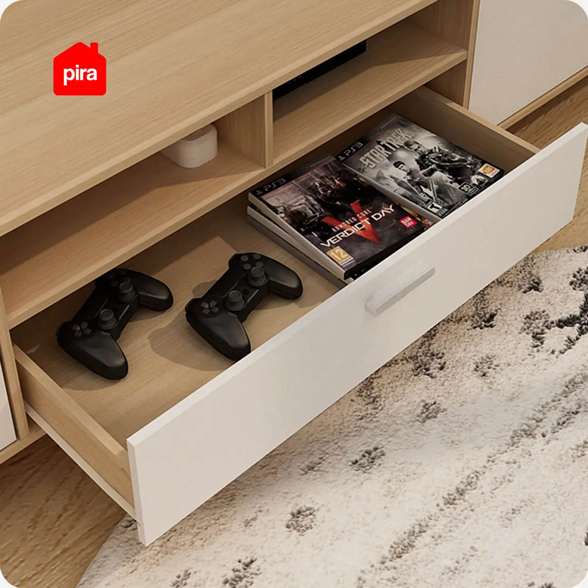 PIRA METROPOLIS -  BELATRIX TV200 MEJA TV / RAK TV warna PRO OAK - WHITE - PIRA METROPOLIS OX - foto 8