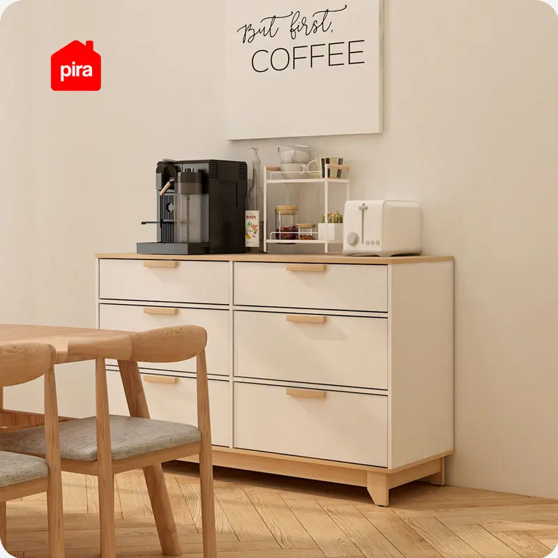 PIRA METROPOLIS -  BEN CH3+3 LEMARI LACI 3+3 SUSUN / KABINET warna PRO OAK - WHITE - PIRA METROPOLIS - foto 5