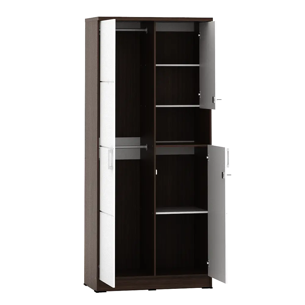 PIRA METROPOLIS - ALBA BAZ WDD2 LEMARI PAKAIAN 2 PINTU DENGAN KACA RIAS warna AMERICAN WALNUT - WHITE - METROPOLIS - foto 5