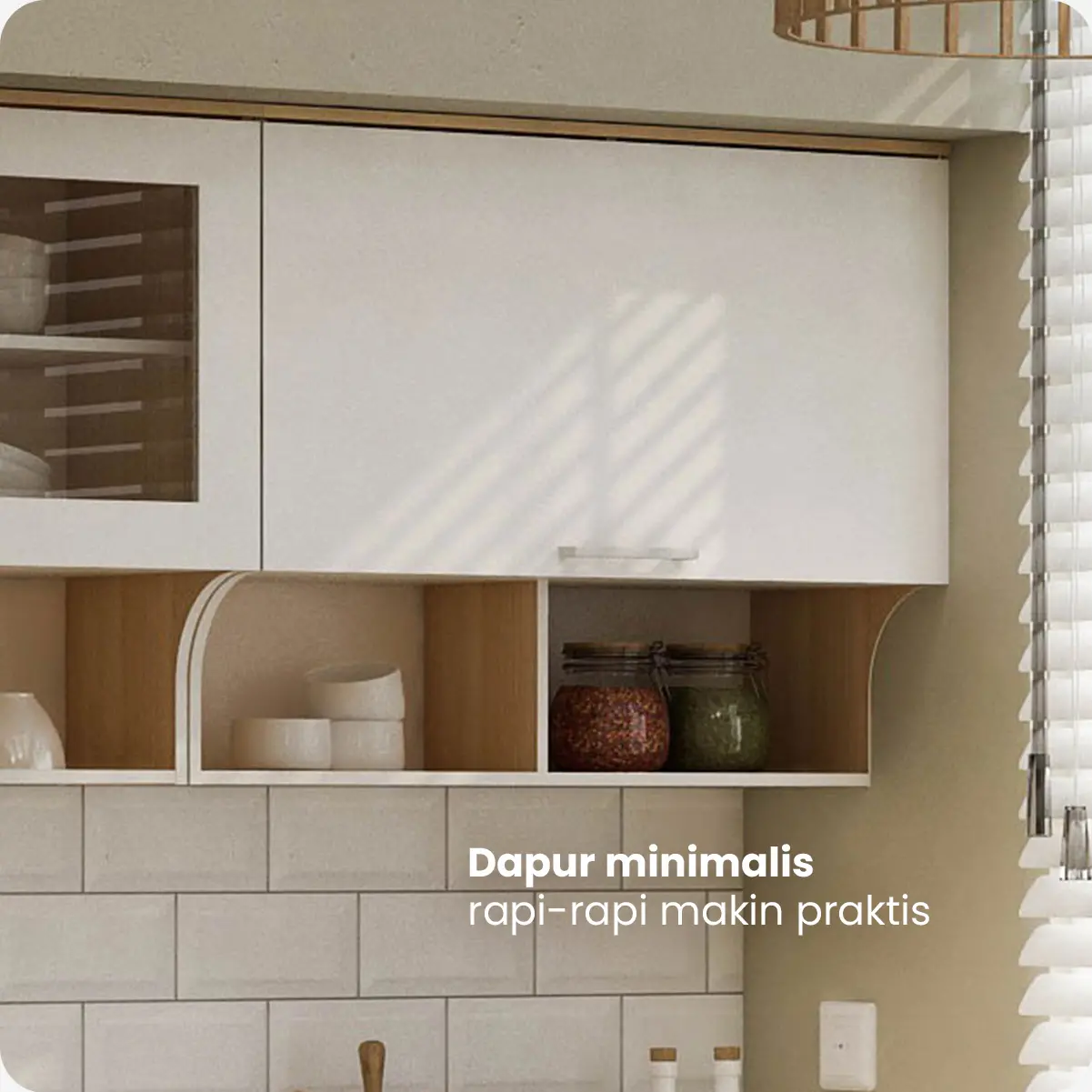 PIRA METROPOLIS OX - ARUNA KC WU80F RB RAK DAPUR / RAK GANTUNG DAPUR / KITCHEN SET ATAS 2 PINTU FLIP DENGAN RAK BUMBU warna WHITE - PRO OAK - PIRA METROPOLIS OX - foto 10