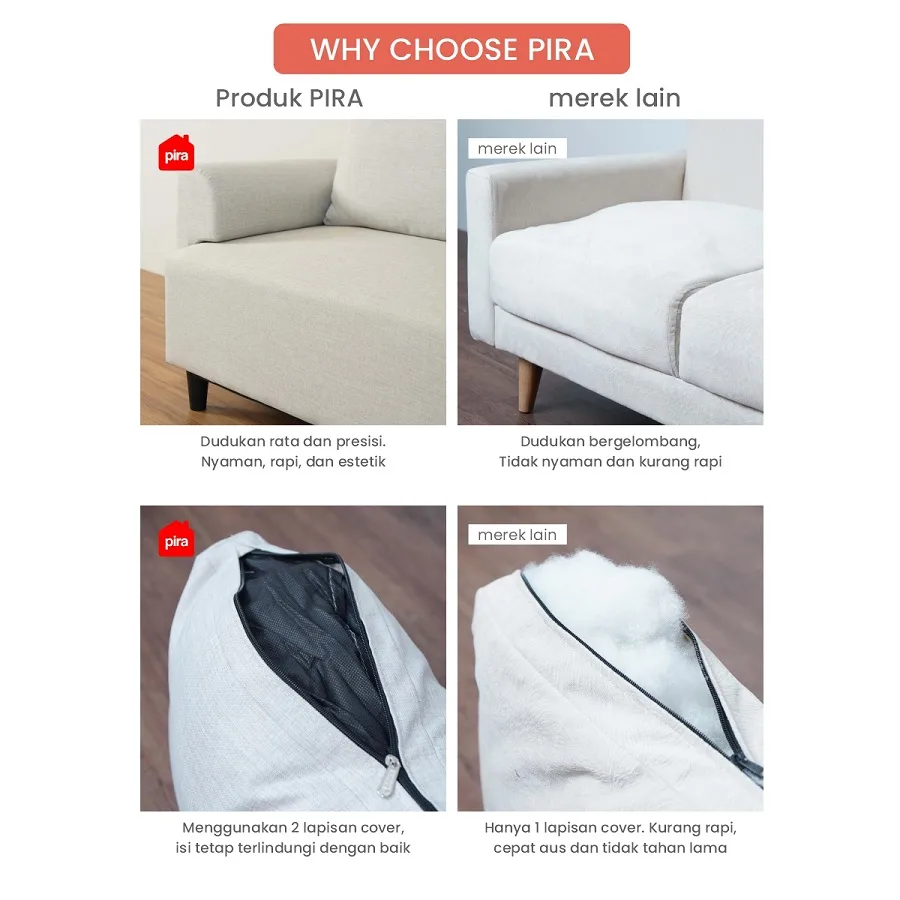 PIRA - AMARTA 2S SOFA 2 SEATER warna SPACE BLUE KG - PIRA - foto 6