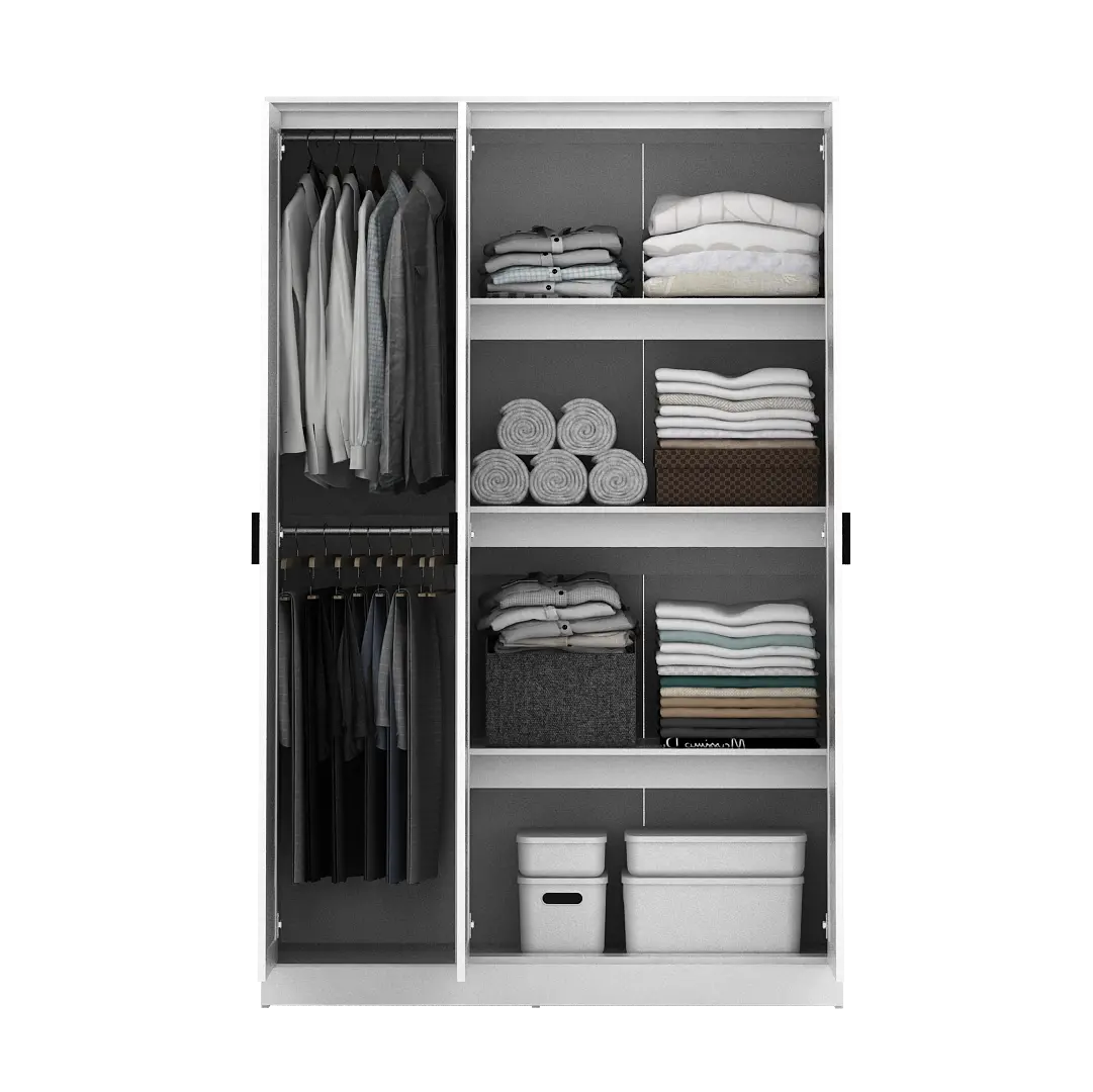PIRA METROPOLIS -  YORK 3PS LEMARI PAKAIAN 3 PINTU FULL RAK warna WHITE - PIRA METROPOLIS - foto 8
