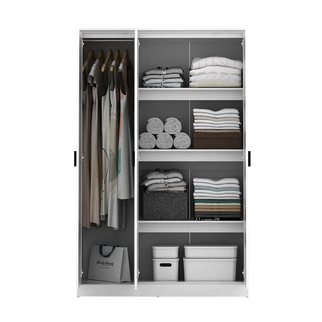 PIRA METROPOLIS -  YORK 3PS LEMARI PAKAIAN 3 PINTU FULL RAK warna WHITE - PIRA METROPOLIS - foto 7