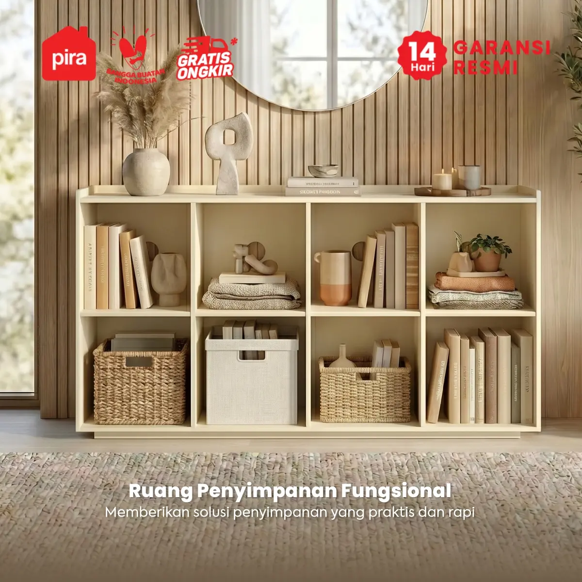 PIRA METROPOLIS OX - ABRAM SB160 BUFET / SIDEBOARD / LEMARI KABINET / KABINET TV / MEJA TV warna LIGHT TAUPE-TRAVERTINE - PIRA METROPOLIS - foto 3