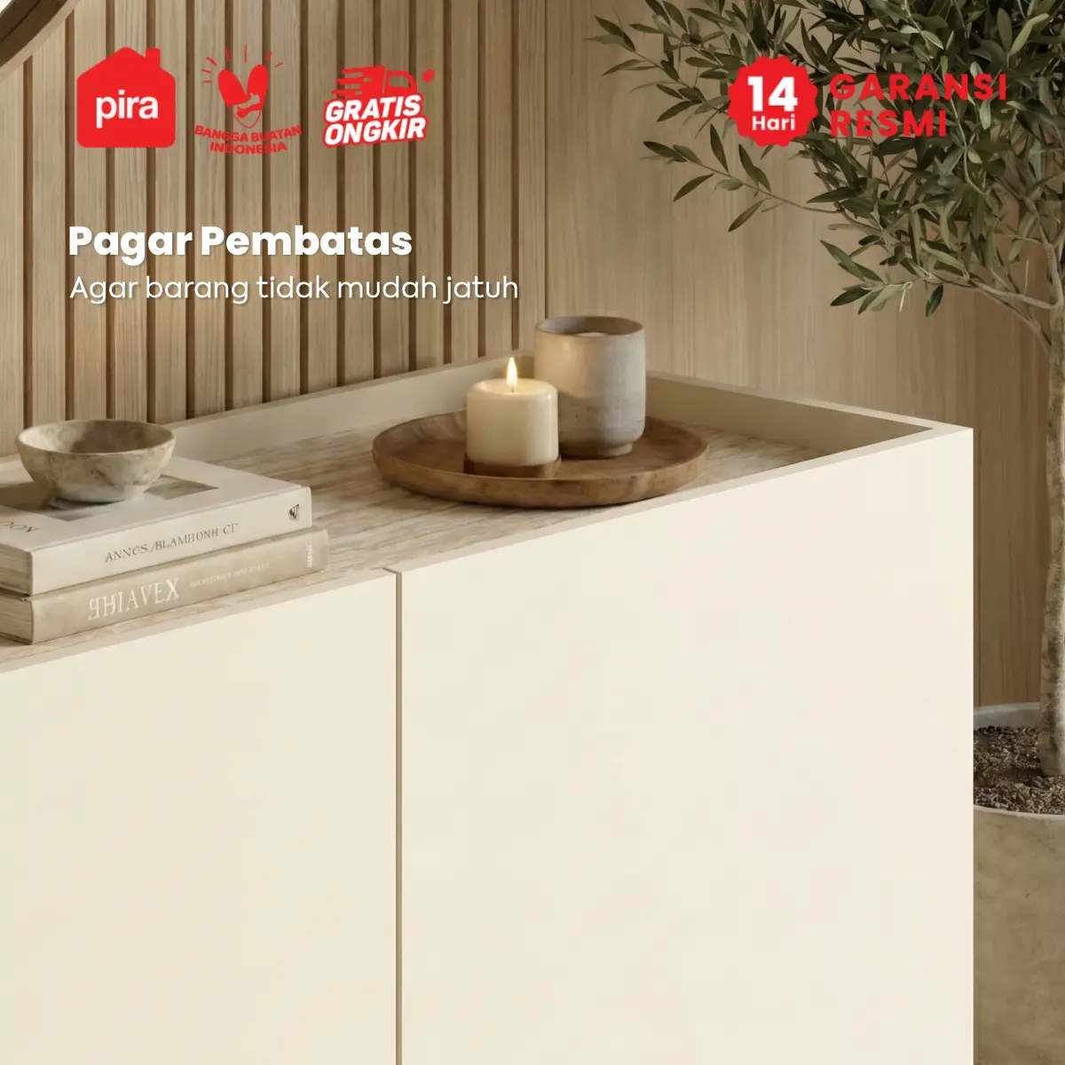 PIRA METROPOLIS OX - ABRAM SB160 BUFET / SIDEBOARD / LEMARI KABINET / KABINET TV / MEJA TV warna LIGHT TAUPE-TRAVERTINE - PIRA METROPOLIS - foto 5