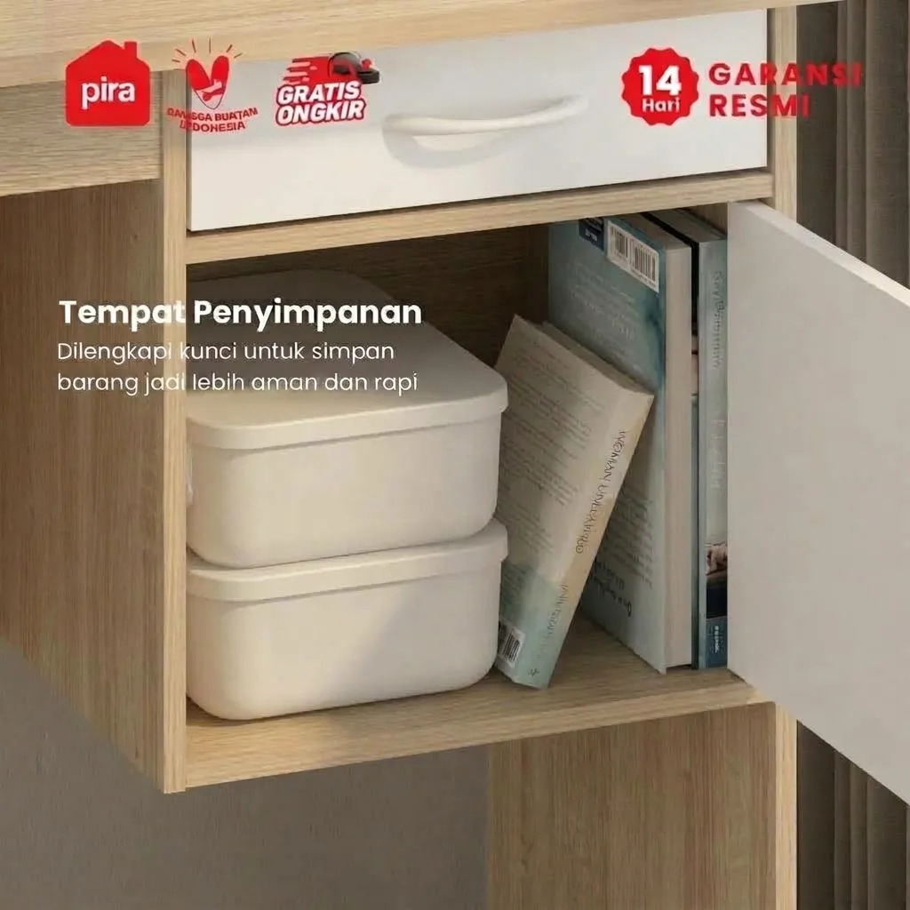PIRA METROPOLIS - MT 122 N MEJA KERJA / KANTOR warna SONOMA OAK - WHITE - METROPOLIS - foto 3