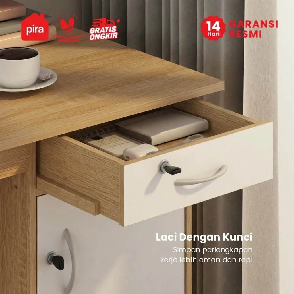 PIRA METROPOLIS - MT 122 N MEJA KERJA / KANTOR warna SONOMA OAK - WHITE - METROPOLIS - foto 4