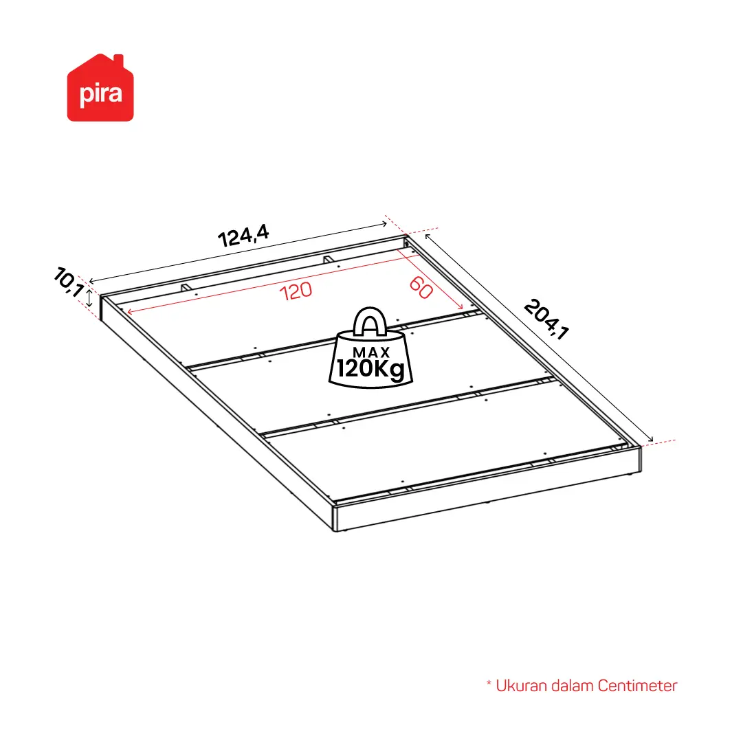 Panduan ukuran PIRA - NEST BD120 DIPAN LESEHAN / ALAS TEMPAT TIDUR / TATAKAN DIPAN / RANJANG warna LIGHT TAUPE - PIRA