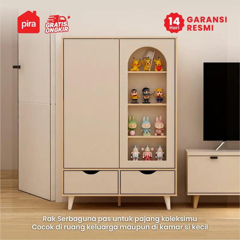PIRA METROPOLIS - HANZEL RSG80 RAK SERBAGUNA / RAK DISPLAY warna PRO OAK - LIGHT TAUPE - PIRA METROPOLIS - foto 2