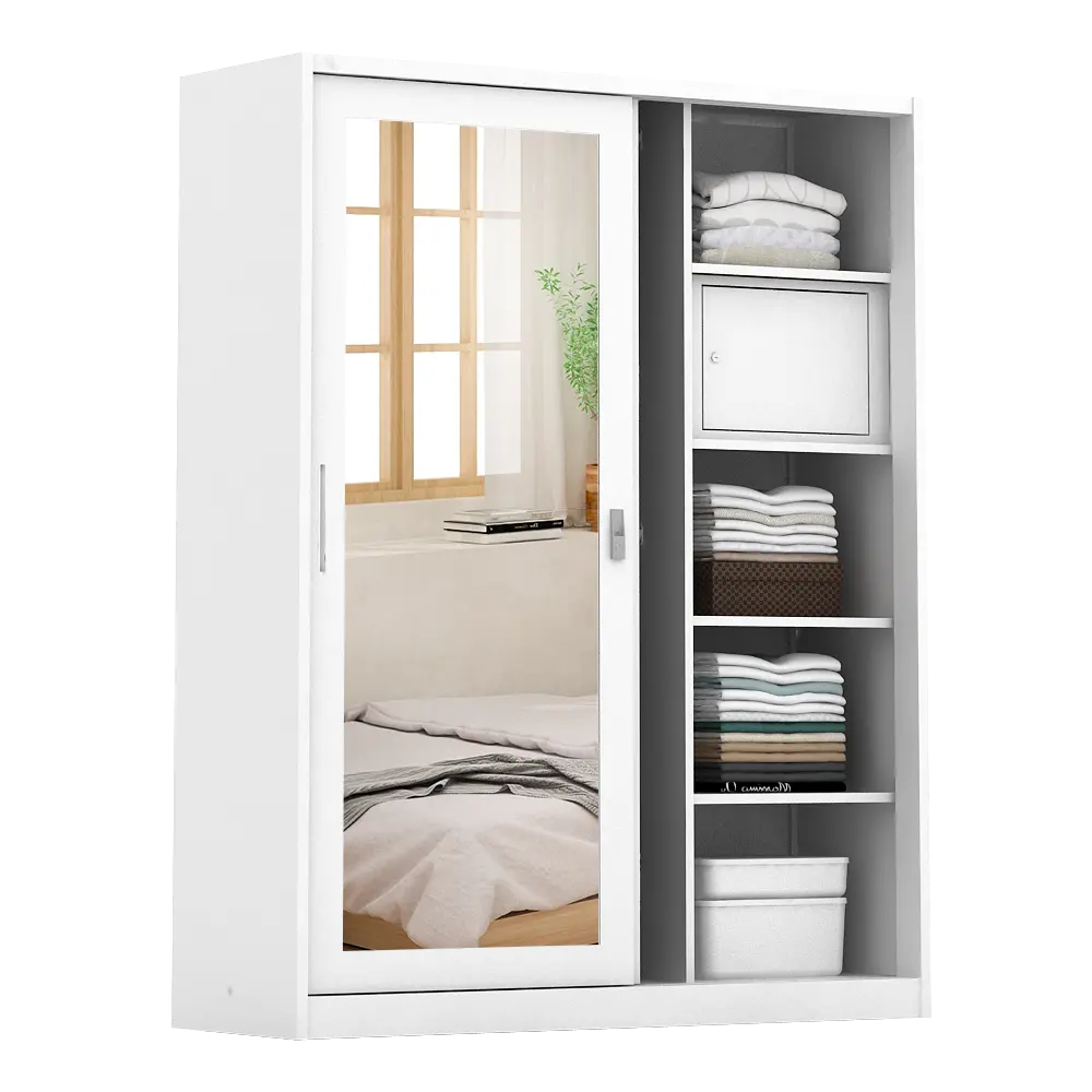 PIRA - SCHON 150A N MWDSL LEMARI PAKAIAN BESI SLIDING / PINTU GESER warna WHITE - PIRA - foto 5