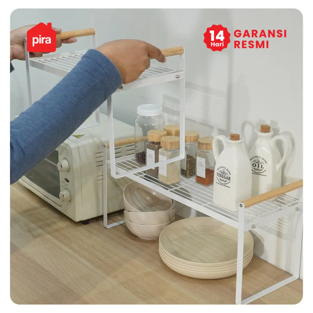PIRA HOME - KAWA XL RB RAK PENYIMPANAN SERBAGUNA / RAK DAPUR / RAK BUMBU / RAK SUSUN BESI warna WHITE - PIRA HOME - foto 2