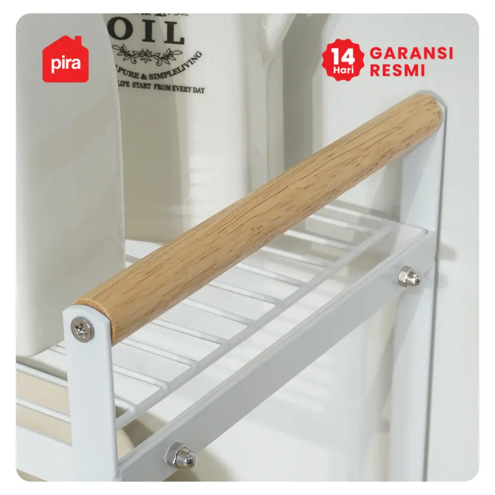 PIRA HOME - KAWA XL RB RAK PENYIMPANAN SERBAGUNA / RAK DAPUR / RAK BUMBU / RAK SUSUN BESI warna WHITE - PIRA HOME - foto 3