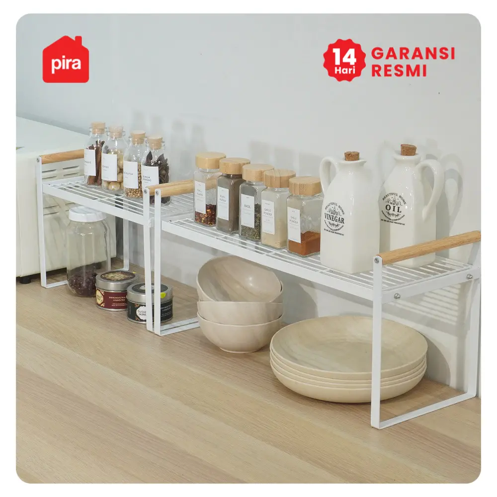 PIRA HOME - KAWA XL RB RAK PENYIMPANAN SERBAGUNA / RAK DAPUR / RAK BUMBU / RAK SUSUN BESI warna WHITE - PIRA HOME - foto 6