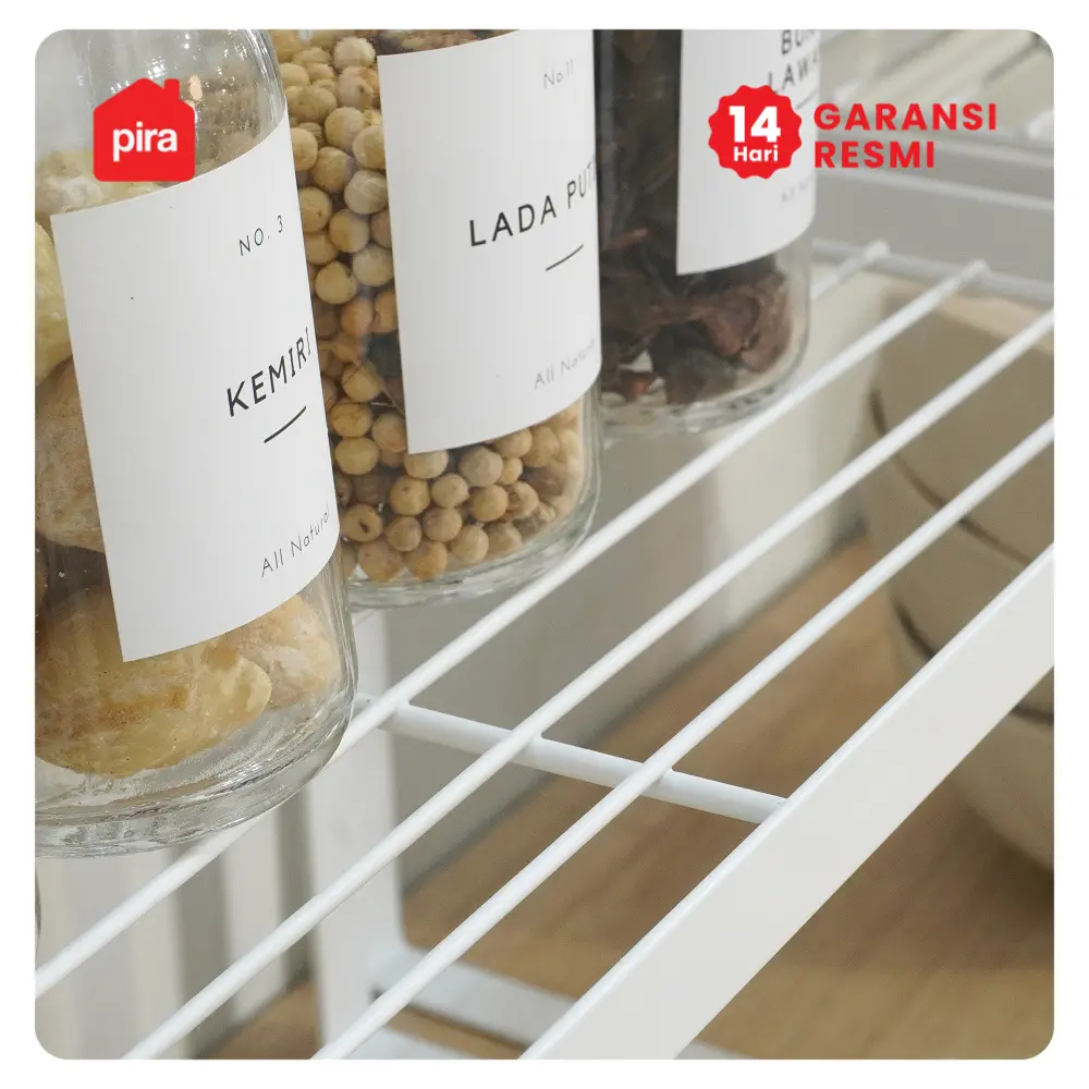PIRA HOME - KAWA XL RB RAK PENYIMPANAN SERBAGUNA / RAK DAPUR / RAK BUMBU / RAK SUSUN BESI warna WHITE - PIRA HOME - foto 7