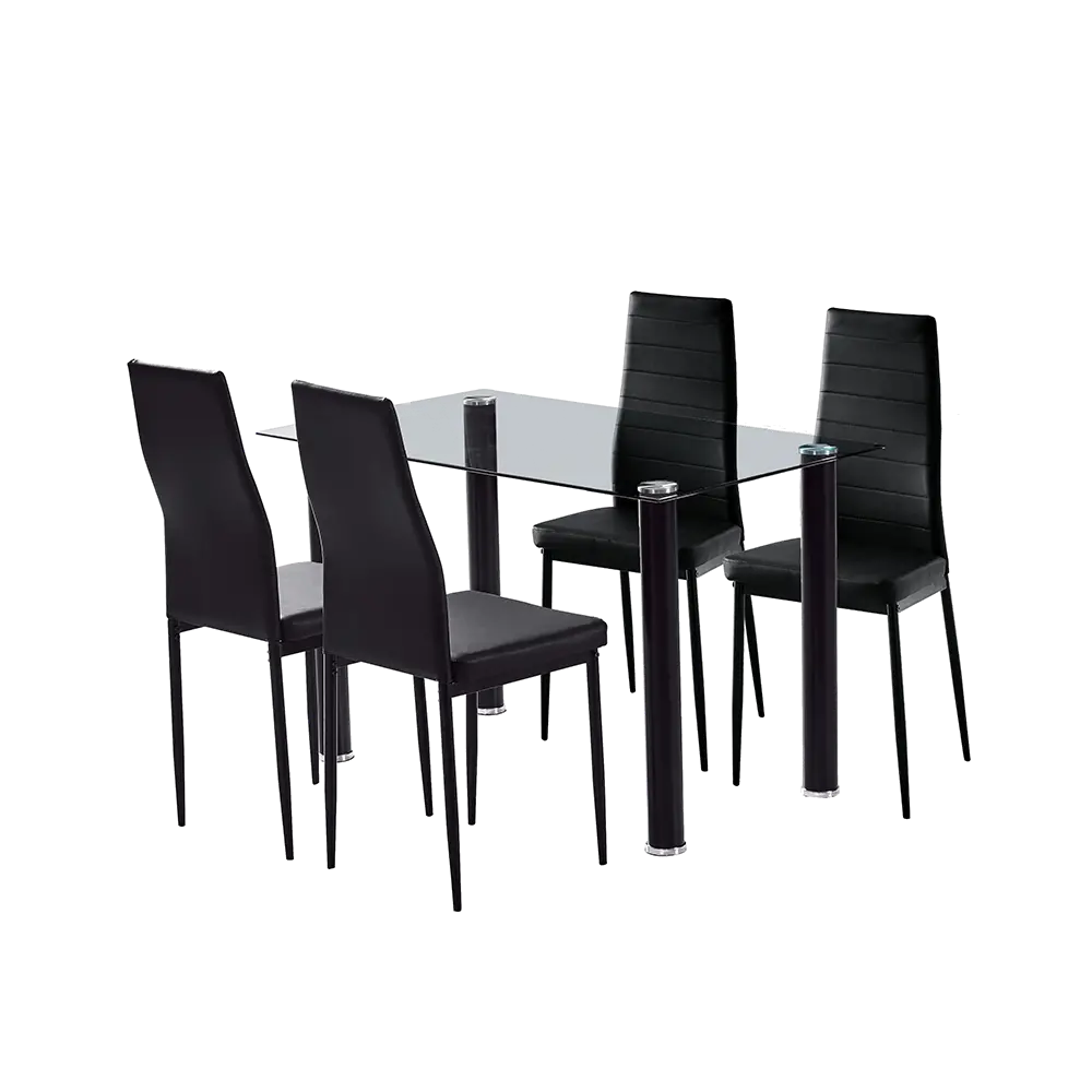 PIRA BAVARIAN -  SILVIA DTS MEJA MAKAN SET warna CLEAR - BLACK - BAVARIAN - foto 1