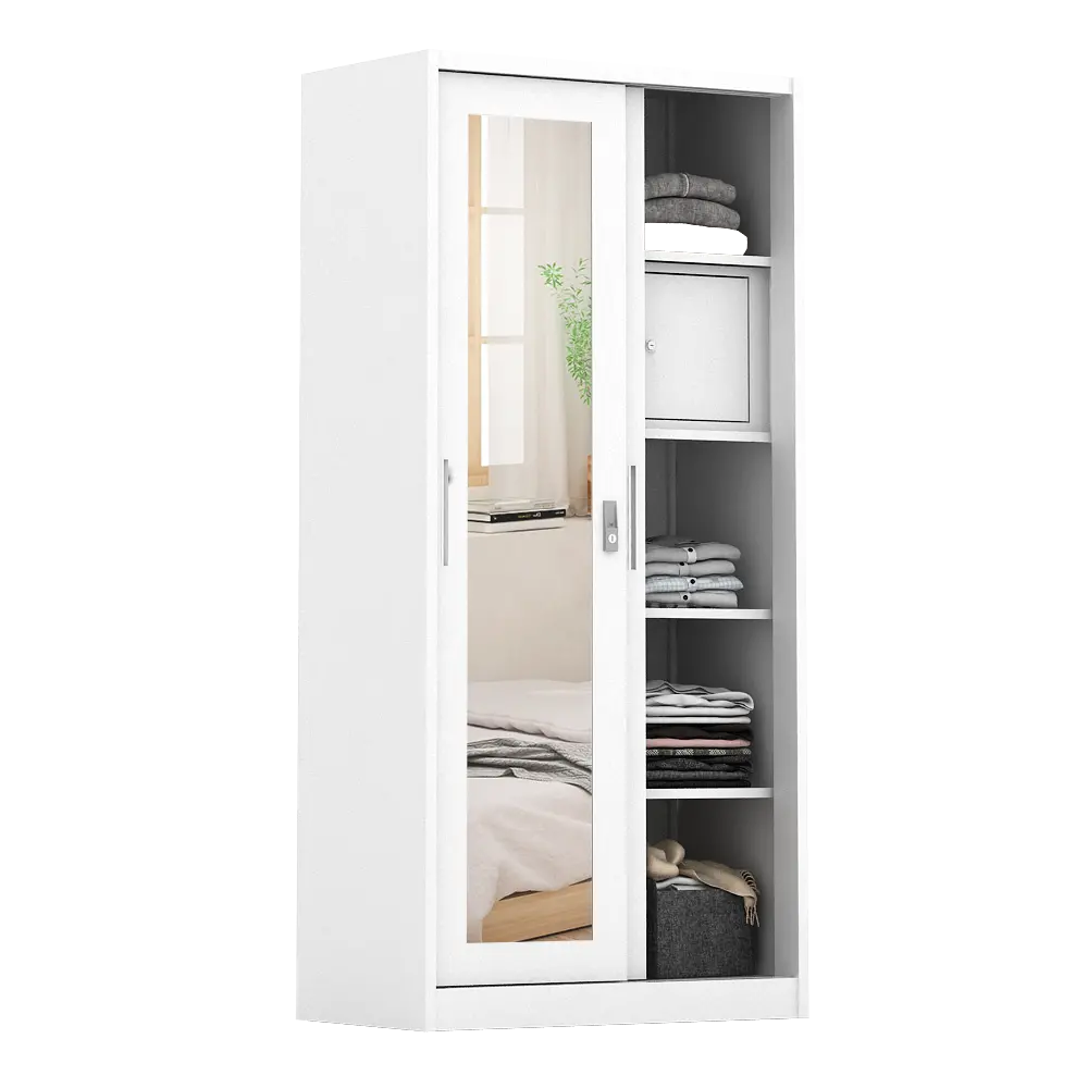 PIRA - STEEL 90 A MWDSL LEMARI PAKAIAN BESI SLIDING / PINTU GESER warna WHITE - METROPOLIS - foto 6