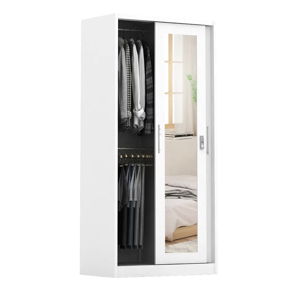 PIRA - STEEL 90 A MWDSL LEMARI PAKAIAN BESI SLIDING / PINTU GESER warna WHITE - METROPOLIS - foto 7